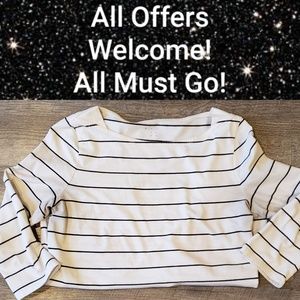 Striped 3/4 Length Top